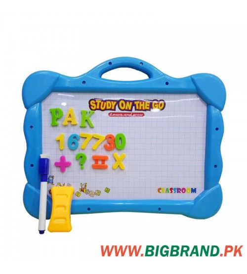 Blue Magical Drawing Board with Magnetic Figures Plus Draw and Erase